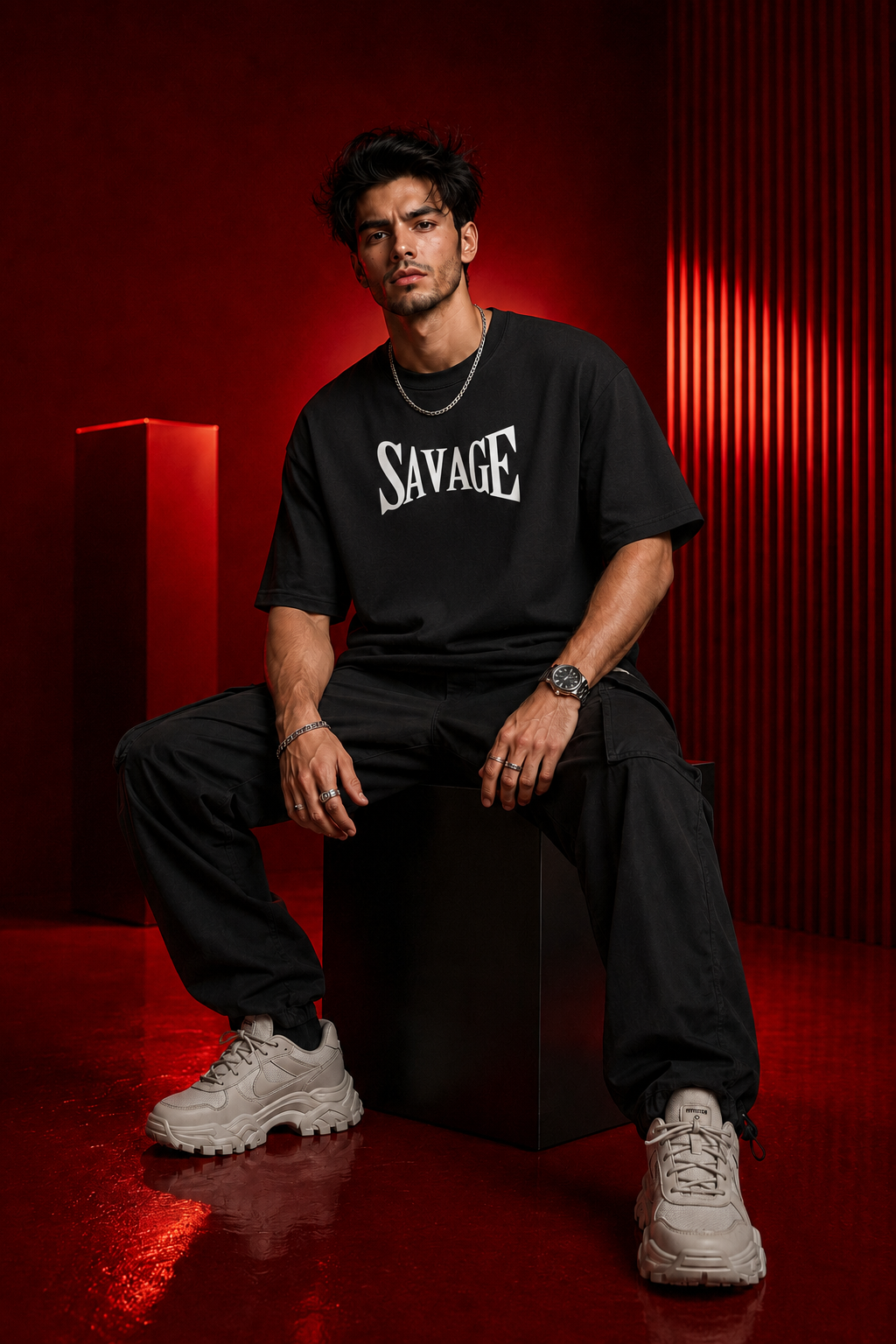 100% Cotton Fancy Black Comfy T-Shirt for Daily Wear