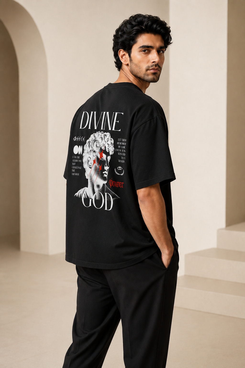 100% Cotton Fancy Black Comfy T-Shirt for Daily Wear